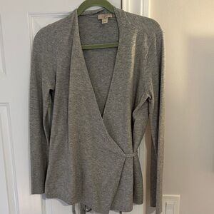 Loft Gray Wrap Sweater